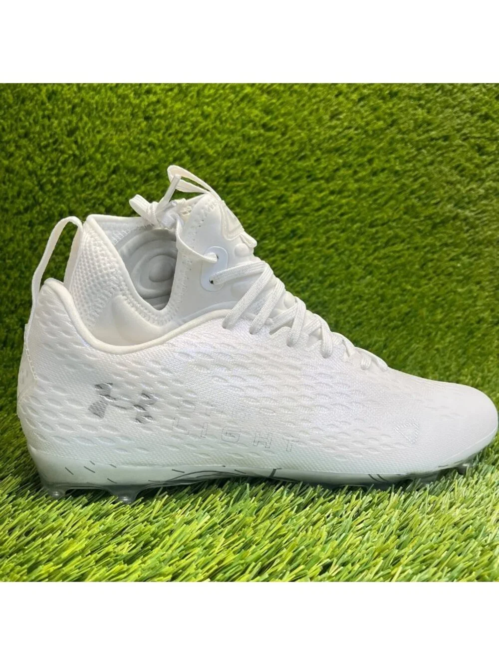 Under Armour Spotlight Lux MC 2.0 Mens Size 9.5 Triple White Football Cleats